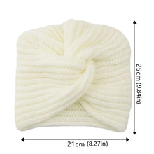 Load image into Gallery viewer, Fashion Accessories Twist Knitted Turban Hat Cross Wrap Head Warm Wool Turban Cap Bonnet Design Women's Headwear Girls