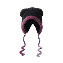Load image into Gallery viewer, Casual Bear Ear Knitted Woolen Hat Thickened Windproof Beanies Cap Keep Warm Winter Bomber Cap Outdoor