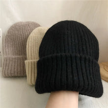 Load image into Gallery viewer, Winter Dome Brimless Casual Hat Warm Rabbit Fur Knit Hat women's double-layer Thick Wool Hat Casual Hat Toe Cap Cold Hat 4m868