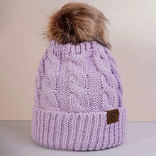 Load image into Gallery viewer, Autumn and winter men's and women's casual simple and versatile wool ball Fried Dough Twists knitted hat for warmth