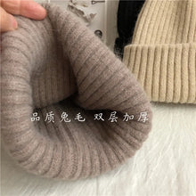 Load image into Gallery viewer, Winter Dome Brimless Casual Hat Warm Rabbit Fur Knit Hat women's double-layer Thick Wool Hat Casual Hat Toe Cap Cold Hat 4m868