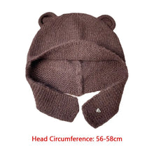 Load image into Gallery viewer, Fashion Cute Bear Ears Knitted Hat Windproof Cold Proof Warm Hat Ear Protector Hat Women