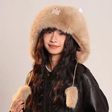 Load image into Gallery viewer, New Warm Hat Fluffy Fur Windproof Ear Protection Hat Warm Coldproof Beanie Hat for Outdoor Cycling Skiing