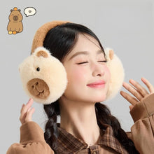 Load image into Gallery viewer, Cute Cozy Capybara Earmuffs Cartoon Design Warm Ear Earflap Hat Thickened Winter Ear Covers Women Accessory