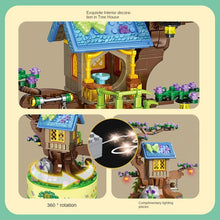 Load image into Gallery viewer, 656017 Music Box Building Blocks Girls' Small Particles Assembling Educational Building Blocks Tree House Toys