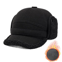 Load image into Gallery viewer, Casual Fleece Lined Elderly Fleece Hat Windproof Extra Thick Ear Protection Cap Cold-Proof Warm Winter Warm Cap Autumn Winter