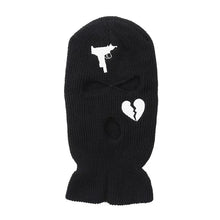 Load image into Gallery viewer, Unisex 3 Hole Winter Knitted Hat Outdoor Sports Full Face Cover Ski Mask Warm Knit Cap Balaclava for Adult Love Heart logo