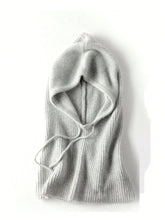 Load image into Gallery viewer, 100%Wool Balaclave Beanies For Women&Men Winter Knitted Neck Face Protect Warm Soft Hooded Hats Drawstring Skullies Headgears