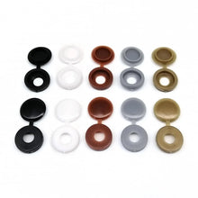 Load image into Gallery viewer, 100pcs/bag Plastic Self Tapping Screw Bolt Nail Nut Decorative Cap Protective Cover Hide Foldable Hinged for Furniture Car