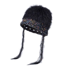 Load image into Gallery viewer, Versatile INS Style Pullover Cap Ear Protection Mixed-color Straps Bomber Hats Big Head Handmade Knitted Cap Women Girls Maiden