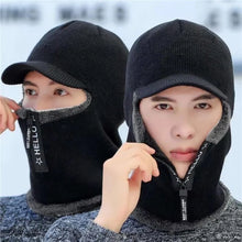 Load image into Gallery viewer, Zipper Winter Neck Wardrobe with Ear Protection 2-in-1 Windproof Ski Mask with Fleece Lining Winter Balaclava Fleece Lined