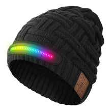 Load image into Gallery viewer, Winter Warm Bluetooth Music Knitted Hat Plus Velvet USB Rechargeable Ear Protection Hat Coldproof Supporting Wireless Calls