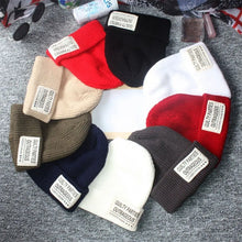 Load image into Gallery viewer, High Quality Multi Colors Knitted Beanies Solid Cute Unisex Female Beanie Caps with Label Warmer Bonnet Outdoor