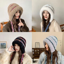Load image into Gallery viewer, Fashion Dopamine Knitted Woolen Hat Windproof Thickened Beanies Cap Keep Warm Coldproof Ear Protection Cap for Women