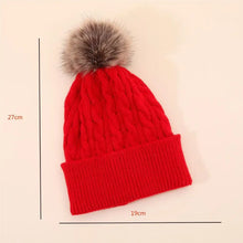 Load image into Gallery viewer, Fashion Thickened Knit Hat Keep Warm Ear Protection Knitted Beanies Pompoms Hat for Woman/Men