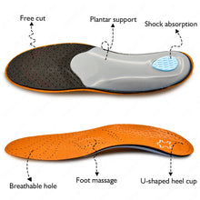 Load image into Gallery viewer, Insole Leather Orthopedic Orthotic Arch Support Instep Flat Foot Pad PU Latex Antibacterial Active Carbon Foot Care Unisex shoe pads