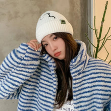Load image into Gallery viewer, 1pc Winter Warm Beanie Hats for Women Winter Knitted Beanie Hat with Cute Cat Warm Crochet Cap Trendy Slouchy Ski Caps for Women