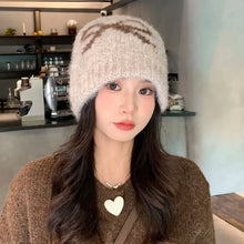 Load image into Gallery viewer, Fashion Keep Warm Bow Knitted Hat Windproof Cold Proof Ear Protection Cap Thickened Pullover Hat Autumn Winter