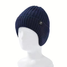 Load image into Gallery viewer, Winter Knitted Warm Ear Protection One Piece Hat for Elderly Men Snowflake Plush Thickened Breathable Warm Ski Hat Accessories