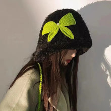 Load image into Gallery viewer, New Autumn and Winter Bow-Knot Ear Protection Hat, Cold-Proof, Warm, Artistic, Versatile, Sweet Knitted Hat