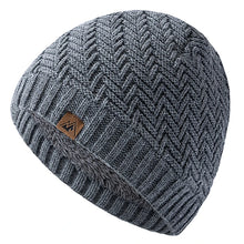 Load image into Gallery viewer, Unisex Peak Labal Winter Hats Fashion Knitted Hats For Men Women Beanie Cap Outdoor Plush Fur Lined Warm Sports Hat
