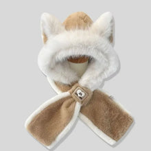 Load image into Gallery viewer, New Fox Ears Integrated Hat Scarf Set Warm Windproof Pullover Cap Coldproof Hooded Hat Outdoor Sports