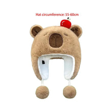 Load image into Gallery viewer, New Windproof Bonnet Cap Warm Cartoon Pullover Hat Fluffy Capybara Warm Hat Winter