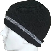 Load image into Gallery viewer, High Visibility Safety Beanie Reflective Knit Ribbed Hats Warm Winter Bonnets for Night Running Hiking Cycling