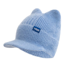 Load image into Gallery viewer, Women's Winter Hat Fashion Faux Fur Knitted Hat Soft Cat Ear Beanie Hats Female Streetwear Cap