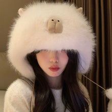 Load image into Gallery viewer, New Warm Hat Fluffy Fur Windproof Ear Protection Hat Warm Coldproof Beanie Hat for Outdoor Cycling Skiing