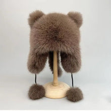 Load image into Gallery viewer, New Thickened Winter Hats for Women Keep Warm Imitation Fox Fur Furry Trapper Hat Ear Protectors Windproof Bomber Hat Winter