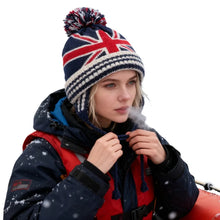 Load image into Gallery viewer, 1pc Winter Knit Warm Beanie Hat for Men Women British American Flag Printed,suitable for Outdoor Ski Sport Hiking Windproof Cap