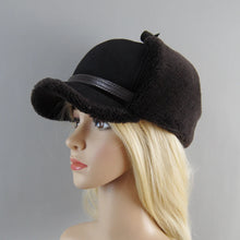 Load image into Gallery viewer, Hot High Quality Real Fur Hat Lamb Wool Winter Bomber Hats For Women Earflaps Luxury Autumn Warm Ushanka Russian Hat Snow Cap