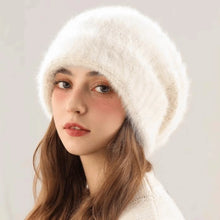 Load image into Gallery viewer, New Large Size Rabbit Fur Hat Rabbit Fur Solid Color Head Cap Windproof Winter Hat Winter