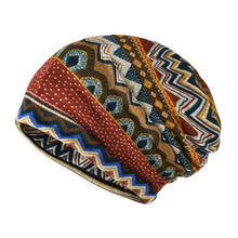 Load image into Gallery viewer, Contrasting Colors Pullover Hat Plaid Print Scarf Pullover Hat Casual Hedging Cap Multifunctional Turban Hats Autumn and Winter