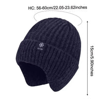 Load image into Gallery viewer, Winter Knitted Warm Ear Protection One Piece Hat for Elderly Men Snowflake Plush Thickened Breathable Warm Ski Hat Accessories