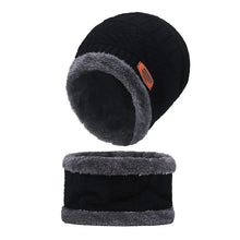 Load image into Gallery viewer, Winter Hat For Men Fleece Scarf Women Neck Leather Knitted Cap Thick Wool Neck Warmer Balaclava Ski Mask Skullies Beanies