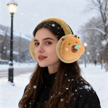 Load image into Gallery viewer, Comfortable Ear Protection Capybara Earmuffs Three-Expression Design Warm Ear Warmers Earmuffs Winter