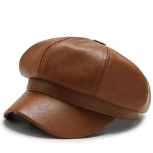 Load image into Gallery viewer, Autumn and Winter Leather Octagonal Hat Women's British Style Retro Casual Beret Cute Fashion Versatile