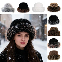 Load image into Gallery viewer, New Fluffy Fur Bucket Hat for Women Fisherman Hat Warm Women's Winter Hat Thicken Cold Snowy Day Panama Cap Chrismas Gifts