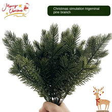 Load image into Gallery viewer, 10PCs Artificial Christmas Simulation Three Forks Pine Needle Branches Holiday Decorations