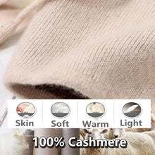Load image into Gallery viewer, Unisex 100% Cashmere Balaclava Soft Warm Thick Drawstring Beanies Ear Face Neck Protect Scarf Hat Multi-functional Bonnet Cap