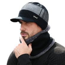 Load image into Gallery viewer, 2/1PC Winter Hats Knit Cap Men And Women Velvet Hat Coral Fleece Scarf Outdoor Riding Hat Warm Plus Velvet Neck Protect Cap