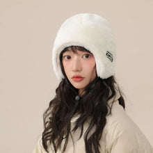 Load image into Gallery viewer, New Cute Bear Integrated Hat Scarf Set Fluffy Fur Windproof Pullover Cap Coldproof Warm Hooded Hat Autumn and Winter
