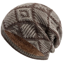 Load image into Gallery viewer, Unisex Fashion Winter Dandy Hats Geometric Figure Style Knitted Hats For Men Women Beanie Cap Outdoor Plush Fur Lining Warm Hat