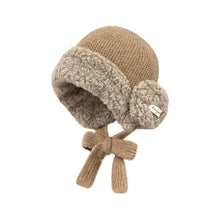 Load image into Gallery viewer, Cute Warm Thick Women Knitted Hat Coldproof with Ties Ear Protection Cap Thickened Windproof Beanies Hat Winter Outdoor
