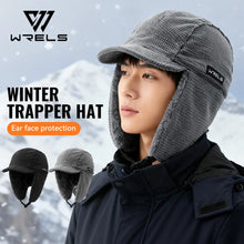 Load image into Gallery viewer, WRELS Winter Trapper Hat Windproof Warm Ear Protection Cycling Hat Cap with Ear Flaps Thick Warmer Motorcycle Hunting Hat