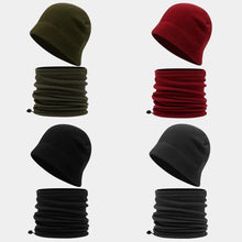 Load image into Gallery viewer, New Polar Fleece Hat Scarf Set Windproof Coldproof Pullover Cap Warm Ear Protection Cap Unisex