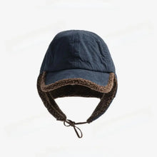 Load image into Gallery viewer, Cozy Retro Bomber Hat Warm Fleece Suede Material Flying Hat Windproof Thickened Design Ear Fleece Hat Winter for Men and Women