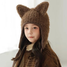 Load image into Gallery viewer, New Winter Knitted Hat Warm Cartoon Beanie Cap with Cat Ears Unisex Bonnet Hats For Girls Boys